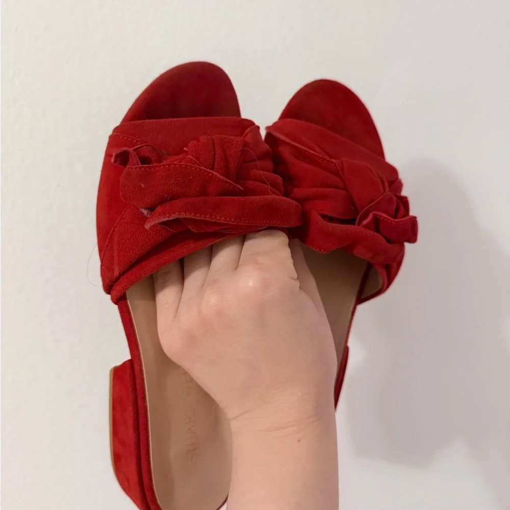 Stuart Weitzman | Giftwrap Suede Tied Slide Sandal